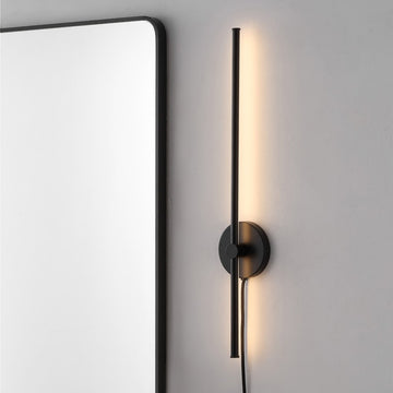 Anton 27.25" Modern Minimalist Iron Adjustable Bar Integrated LED Plug-In Sconce - JONATHAN Y